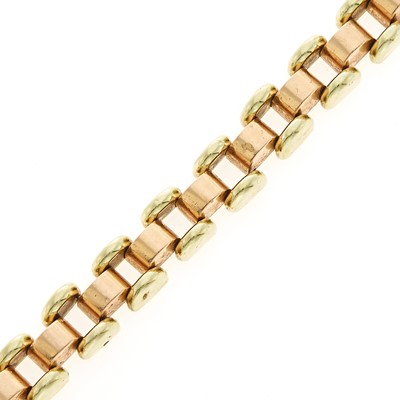 Lot 1085 - Two-Color Gold Link Bracelet