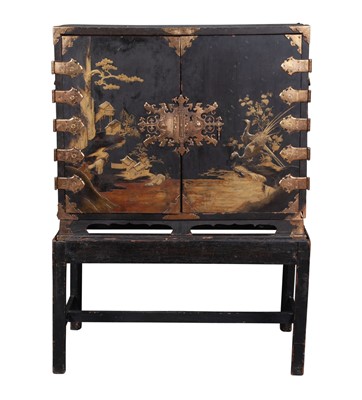 Lot 281 - Japanese Lacquer Cabinet on Later Stand