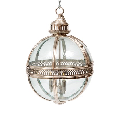 Lot 441 - Nickle Plated and Glass Light Fixture