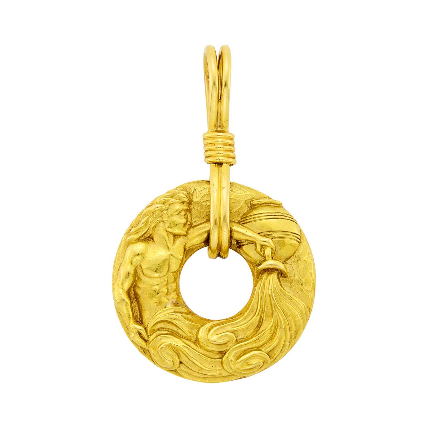 Lot 11 - Van Cleef & Arpels Gold Aquarius Zodiac Pendant