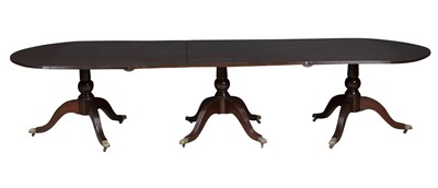 Lot 121 - George III Style Mahogany Triple Pedestal Dining Table