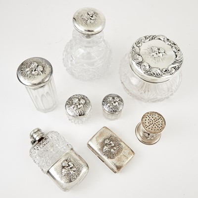 Lot 142 - Extensive Assembled Unger Brothers Sterling Silver Dresser Set