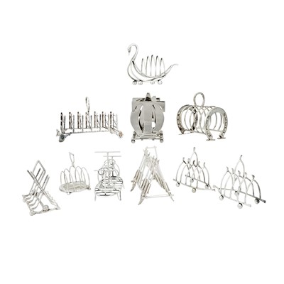 Lot 288 - Group of Novelty Silver Plated Toast Racks