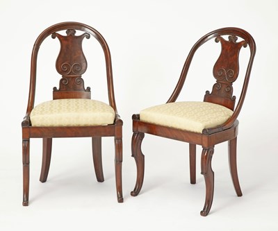 Lot 317 - Pair of Louis Philippe Mahogany Side Chairs