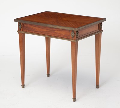 Lot 265 - Louis XVI Style Gilt-Metal Mounted Tulipwood and Mahogany Side Table