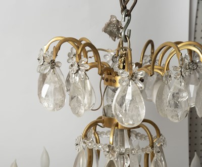 Lot 232 - Louis XV Style Rock Crystal Twelve-Light Gilt- Bronze Chandelier