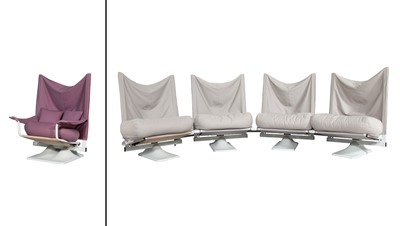 Lot 244 - Paolo Deganello for Cassina Metal and Fabric "AEO" Lounge Seating Group