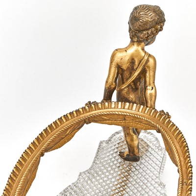Lot 313 - Louis XVI Style Gilt-Bronze and Cut Glass Figural Centerpiece