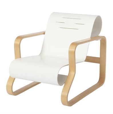 Lot 248 - Alvar Aalto Bentwood and White Lacquered Wood "Paimio" Lounge Chair