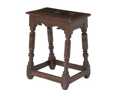 Lot 356 - Charles II Carved Oak Joint Stool
