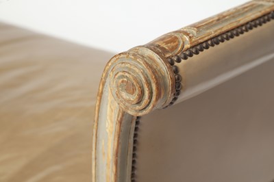 Lot 264 - Louis XVI Painted Leather-Upholstered Daybed