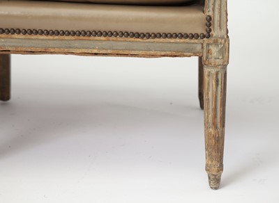 Lot 264 - Louis XVI Painted Leather-Upholstered Daybed