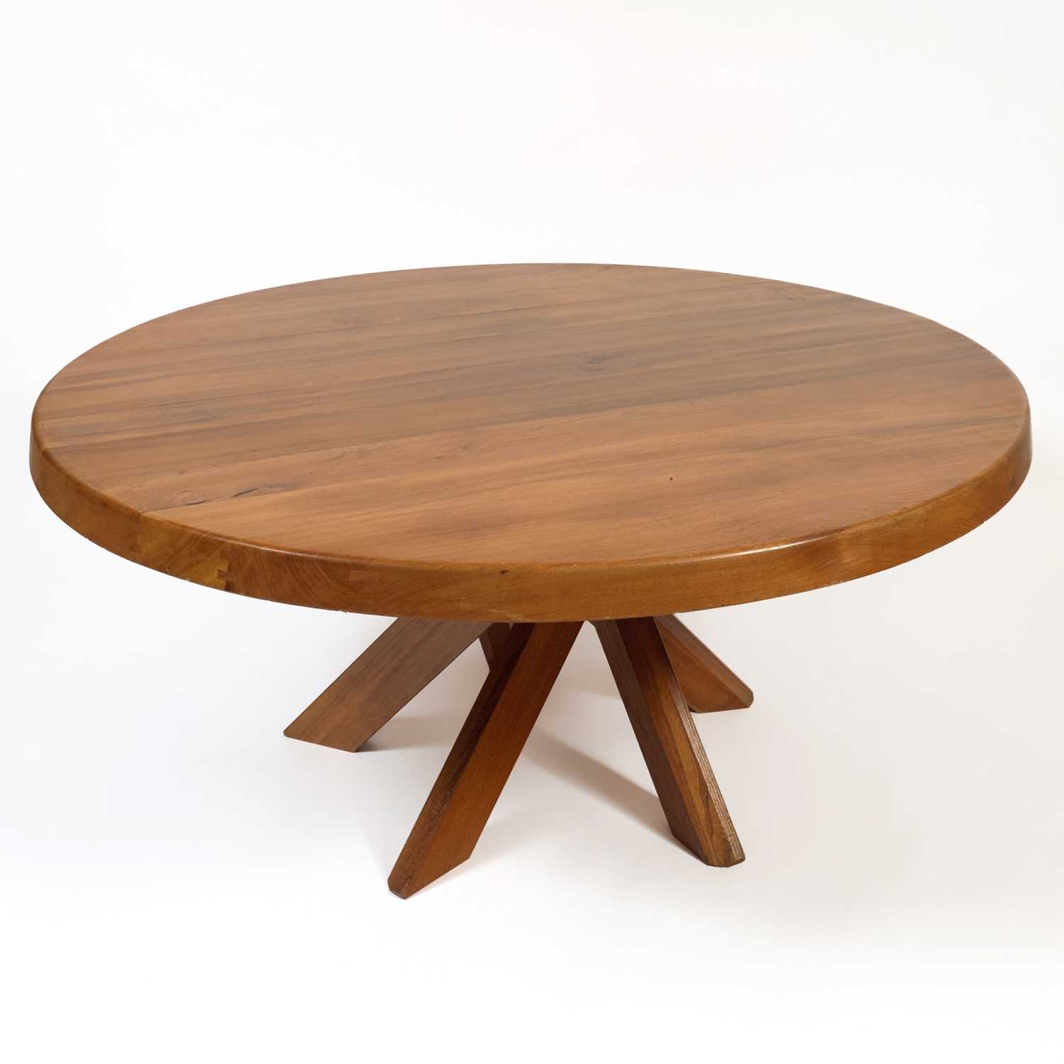 Lot 750 - Pierre Chapo Fruitwood Circular Dining Table