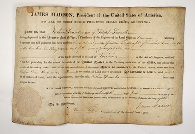 Lot 10 - Signed by James Madison as President