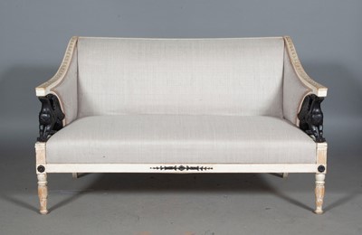 Lot 665 - Swedish Painted and Parcel-Gilt Sofa