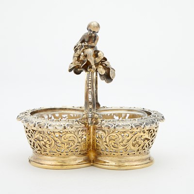 Lot 180 - Set of Four Victorian Sterling Silver Gilt Double Open Salt Cellars