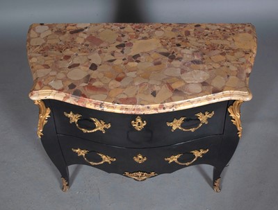 Lot 739 - Louis XV Style Gilt-Metal Mounted Black Lacquer Commode