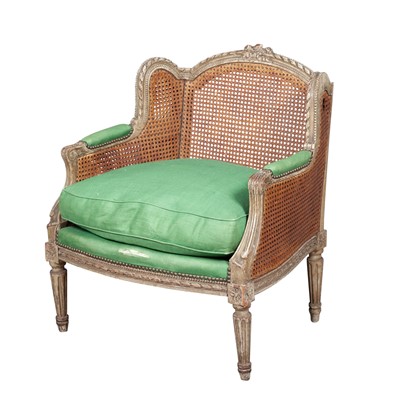 Lot 281 - Louis XVI Style Caned Painted Marquise