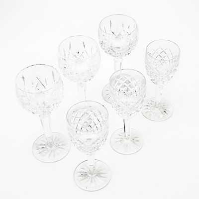 Lot 39 - Two  Waterford Blown and Cut Glass Partial Sets of Wine Glasses