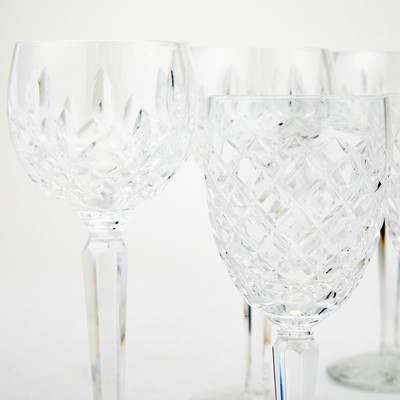 Lot 39 - Two  Waterford Blown and Cut Glass Partial Sets of Wine Glasses