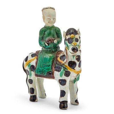 Lot 117 - A Chinese Glazed Biscuit Porcelain Figure