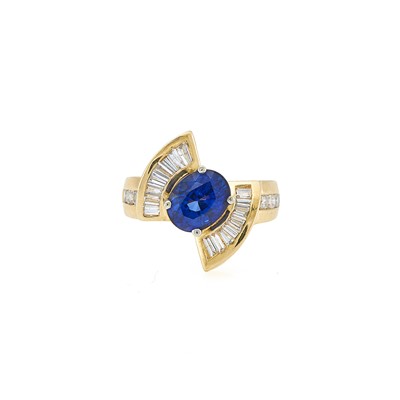 Lot 2195 - Gold, Sapphire and Diamond Ring