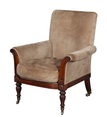 Lot 786 - George IV Suede-Upholstered Rosewood Bergère