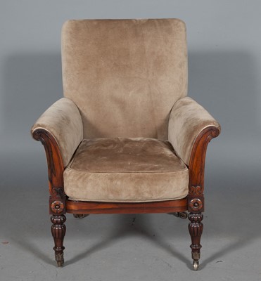 Lot 786 - George IV Suede-Upholstered Rosewood Bergère