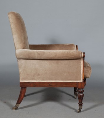 Lot 786 - George IV Suede-Upholstered Rosewood Bergère