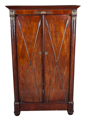 Lot 789 - Continental Empire Brass-Mounted Mahogany Armoire