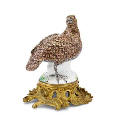 Lot 790 - Continental Gilt-Bronze Mounted Porcelain Figure of a Bird