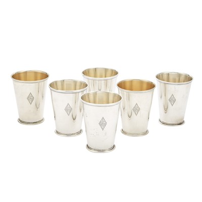 Lot 151 - Set of Six American Sterling Silver Julep Cups