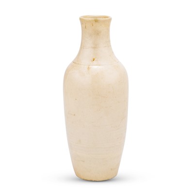 Lot 649 - A Chinese Cream and Crackle Glazed Vase
