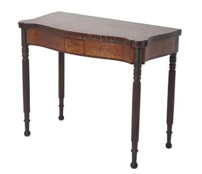 Lot 294 - Federal Tiger Maple and Mahogany Card Table
