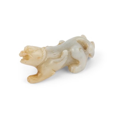 Lot 21 - A Chinese Celadon Jade Carving of a Beast