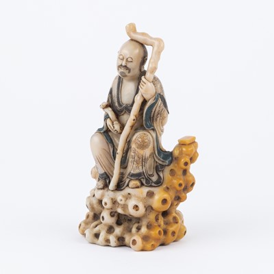 Lot 80 - A Chinese Soapstone Luohan on Base