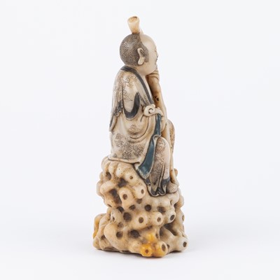 Lot 80 - A Chinese Soapstone Luohan on Base