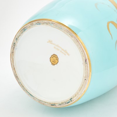 Lot 61 - Oversize Carlsbad Gilt and Polychrome Decorated Porcelain  Vase