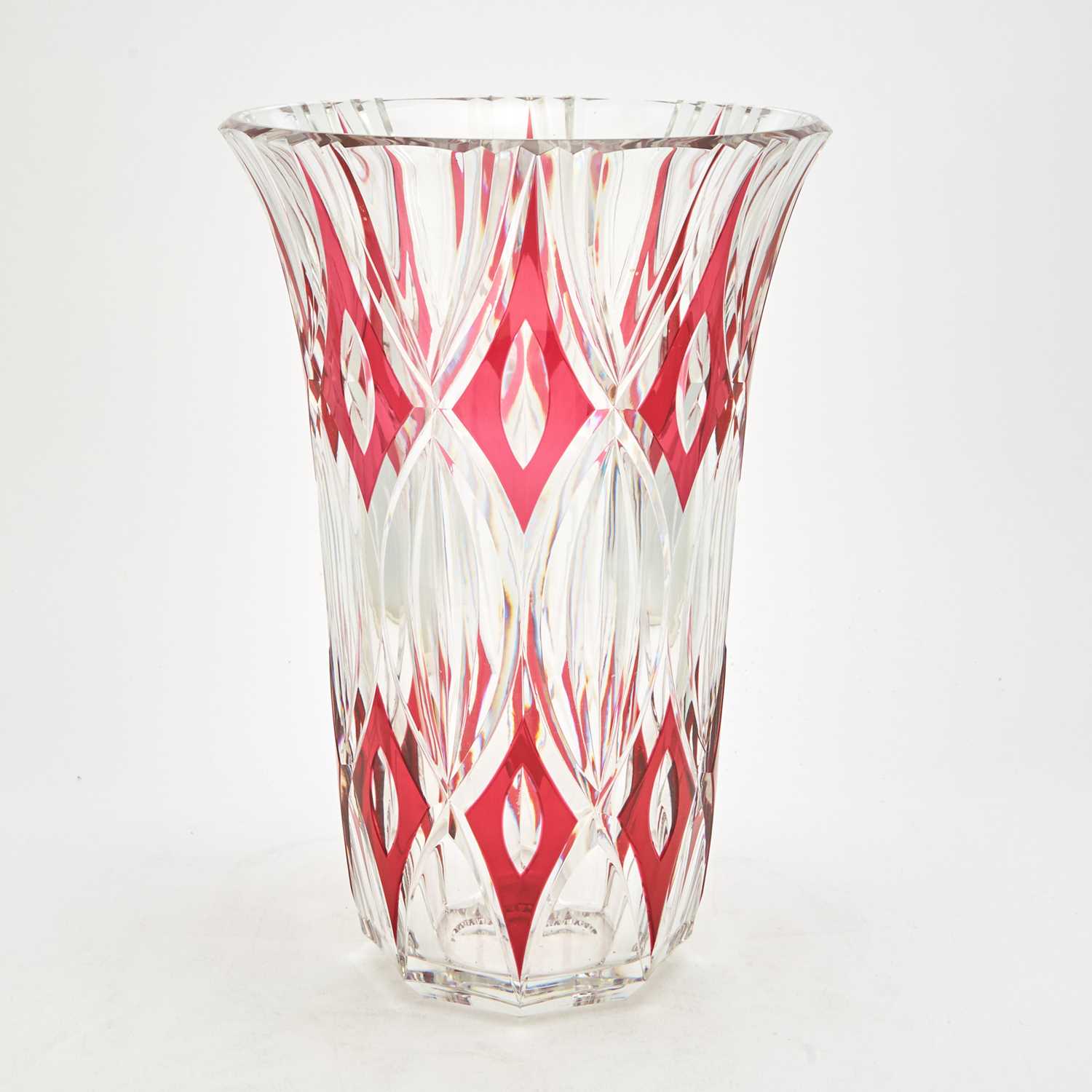 Lot 52 - Val St. Lambert Ruby Overlay Glass  Vase