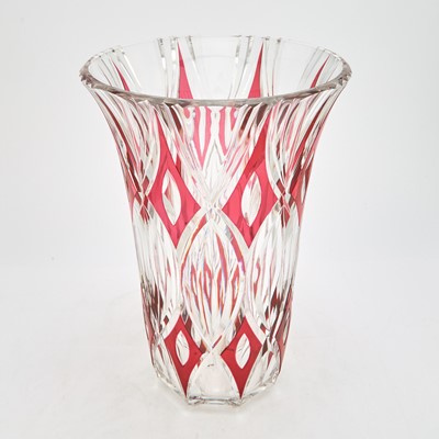 Lot 52 - Val St. Lambert Ruby Overlay Glass  Vase