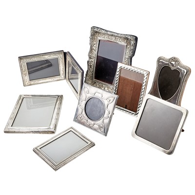 Lot 108 - Group of Eight English and Continental Sterling Silver Photographs Frames