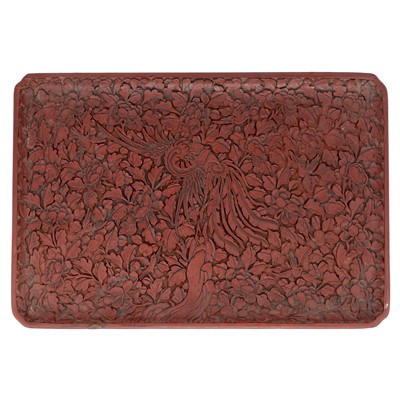 Lot 88 - A Chinese Yunnan-Style Cinnabar Lacquer Tray