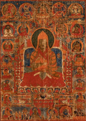 Lot 765 - A Central Tibetan Lama Thangka