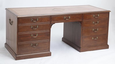 Lot 376 - George III Style Mahogany Pedestal Desk