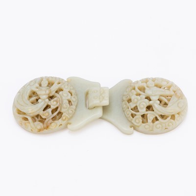 Lot 47 - A Chinese Jade Belt Buckle with Box