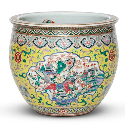 Lot 273 - A Large Chinese Enameled Porcelain Fish Bowl