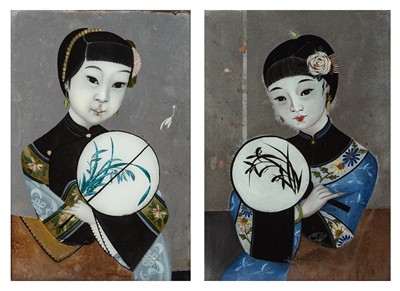 Lot 564 - Two Chinese Reverse Glass Paintings
