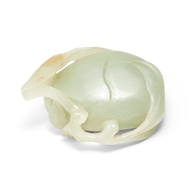 Lot 51 - A Chinese White Jade Carving of Peach