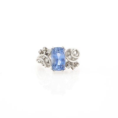 Lot 1174 - White Gold, Sapphire and Diamond Ring