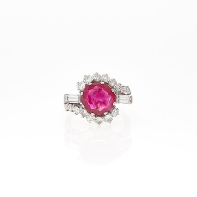 Lot 1185 - White Gold, Ruby and Diamond Ring